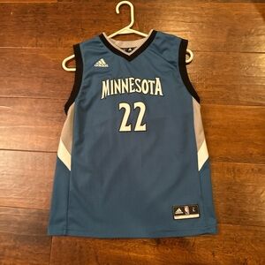 Adidas Minnesota Timberwolves Blue and White Jersey